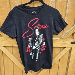 Stylish Black Tee with Red Graphic Design